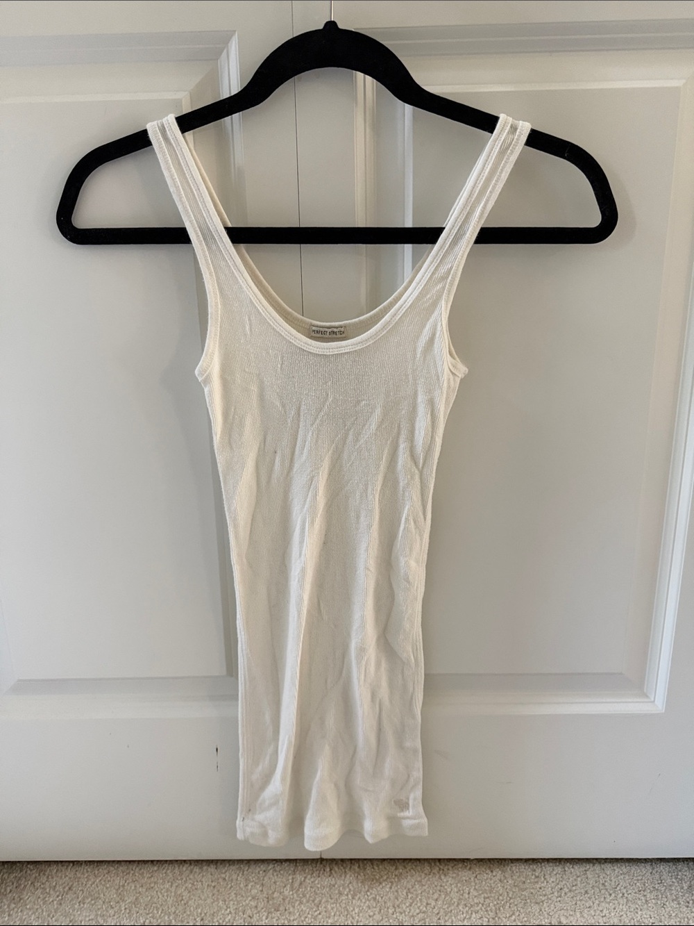 Abercrombie & Fitch White Ribbed Scoop Neck Tank Top Women's Size XS